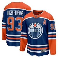 Men's Fanatics Ryan Nugent-Hopkins Royal Edmonton Oilers Alternate Captain Patch Home Breakaway Player - Jersey