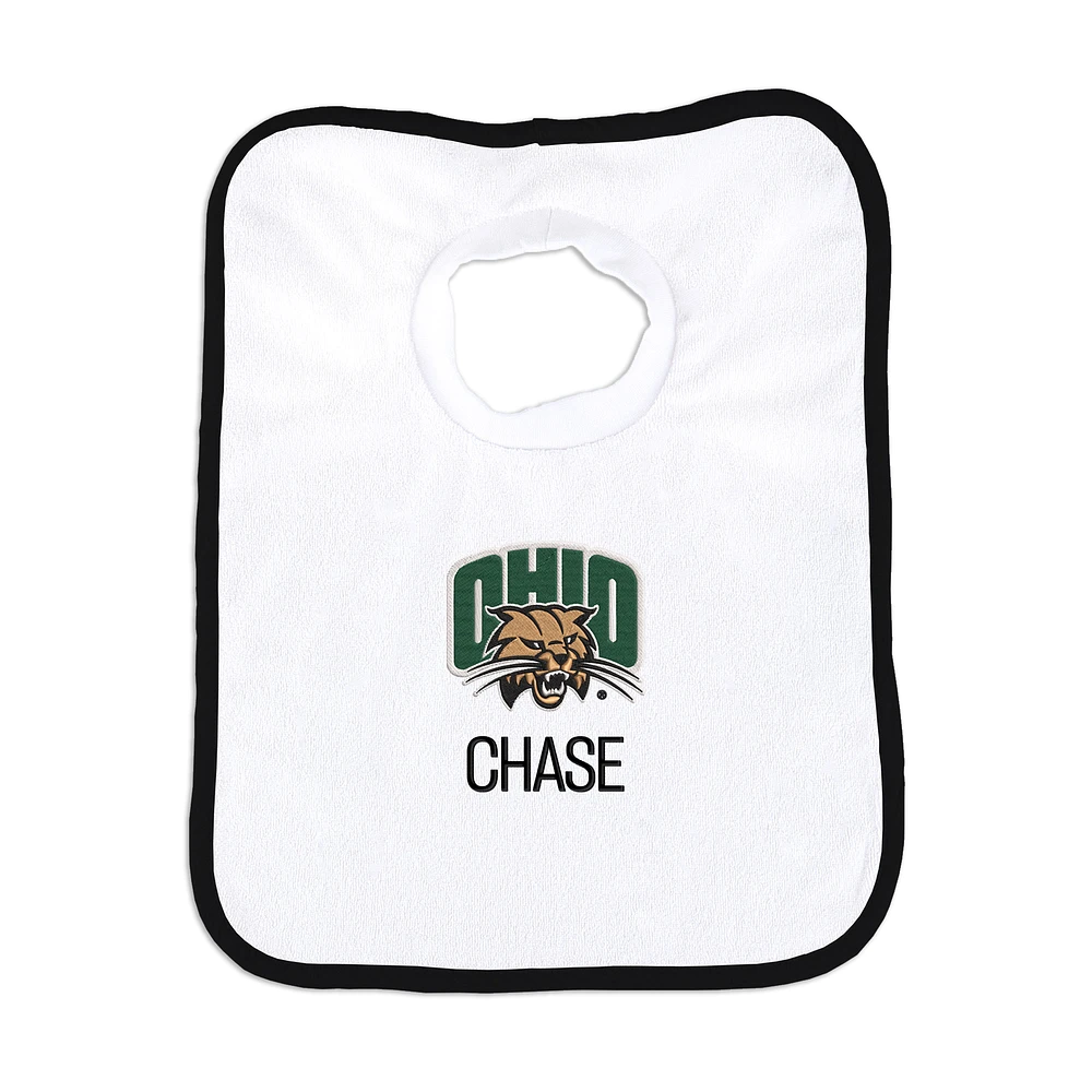 Newborn & Infant White Ohio Bobcats Personalized Bib