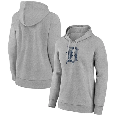 Women's Gray Detroit Tigers Distressed Team Pullover Hoodie