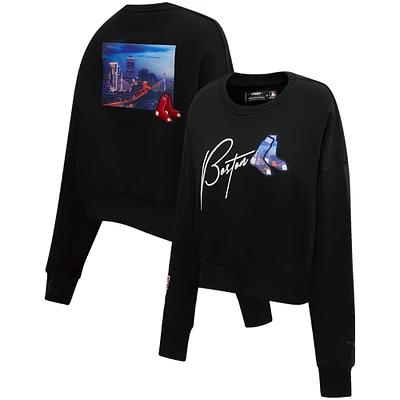 Women's Pro Standard Black Boston Red Sox City Scape Pullover Sweatshirt