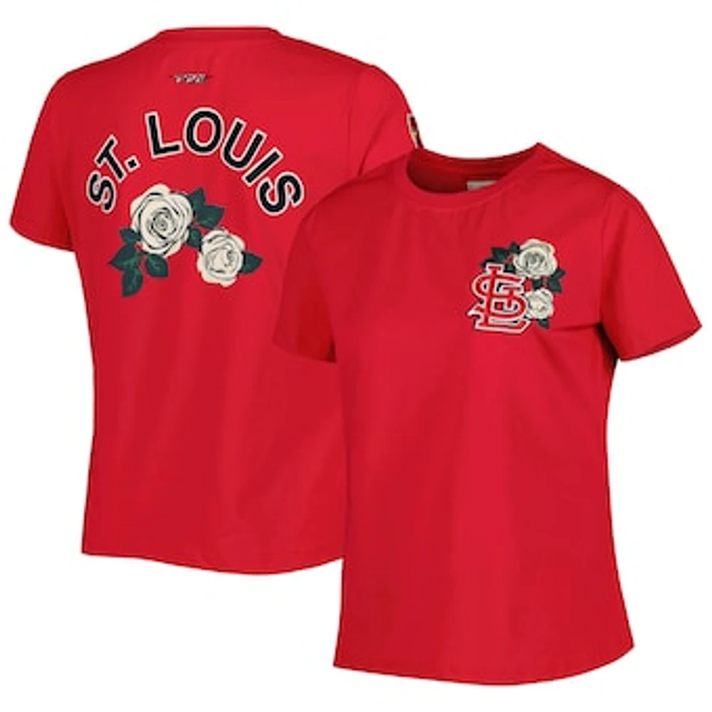 Women's Pro Standard Red St. Louis Cardinals Roses Fitted T-Shirt