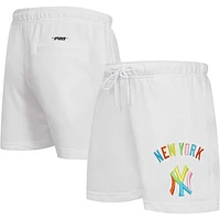 Women's Pro Standard  White New York Yankees Washed Neon Shorts