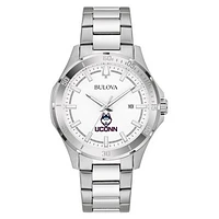 Men's Bulova Silver UConn Huskies Stainless Steel Classic Sport Watch