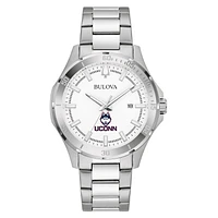 Men's Bulova Silver UConn Huskies Stainless Steel Classic Sport Watch