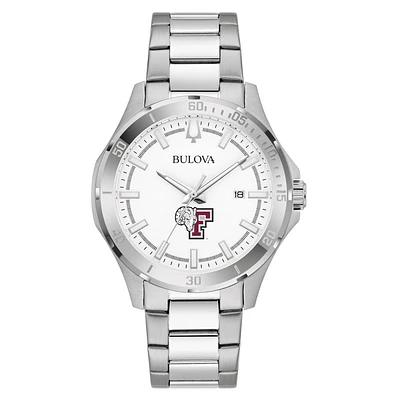 Men's Bulova Silver Fordham Rams Stainless Steel Classic Sport Watch