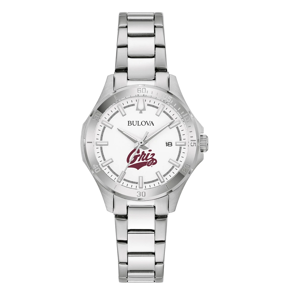 Women's Bulova Silver Montana Grizzlies Stainless Steel Classic Sport Watch