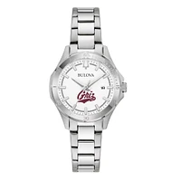 Women's Bulova Silver Montana Grizzlies Stainless Steel Classic Sport Watch