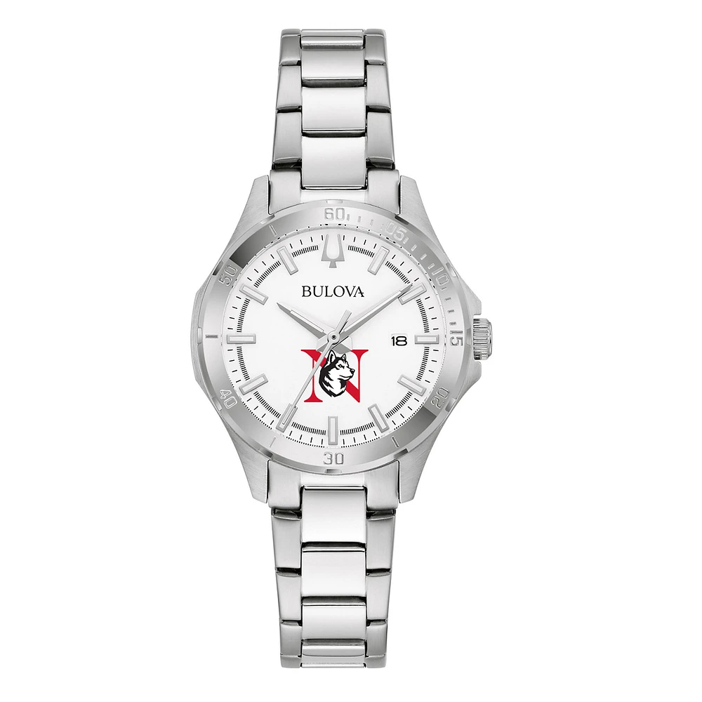 Women's Bulova Silver Northeastern Huskies Stainless Steel Classic Sport Watch