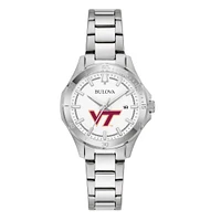 Women's Bulova Silver Virginia Tech Hokies Stainless Steel Classic Sport Watch