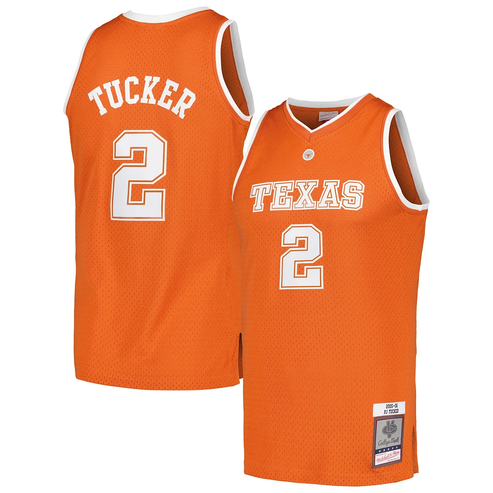 Men's Mitchell & Ness PJ Tucker Texas Orange Longhorns 2005/06 College Vault Player Swingman Jersey