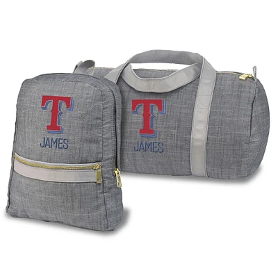 Texas Rangers Personalized Small Backpack and Duffle Bag Set