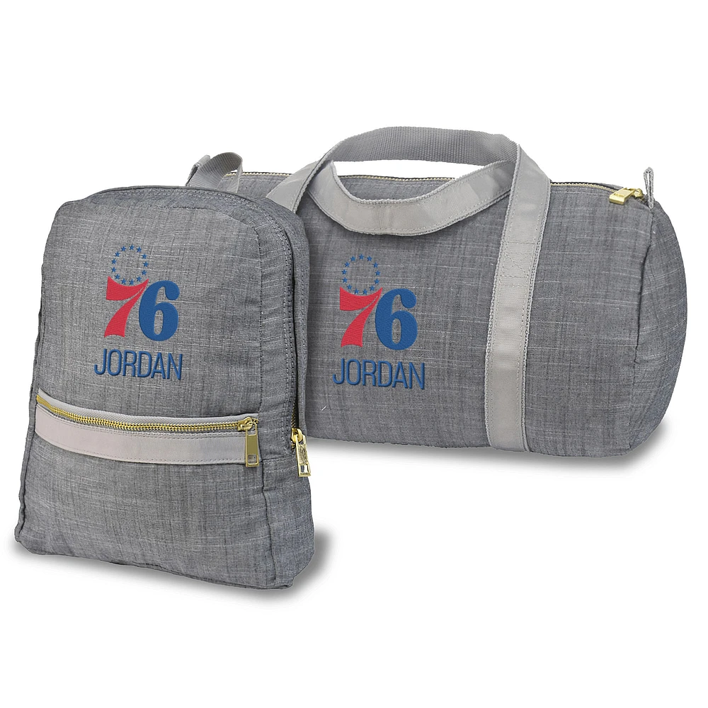 Philadelphia 76ers Personalized Small Backpack and Duffle Bag Set