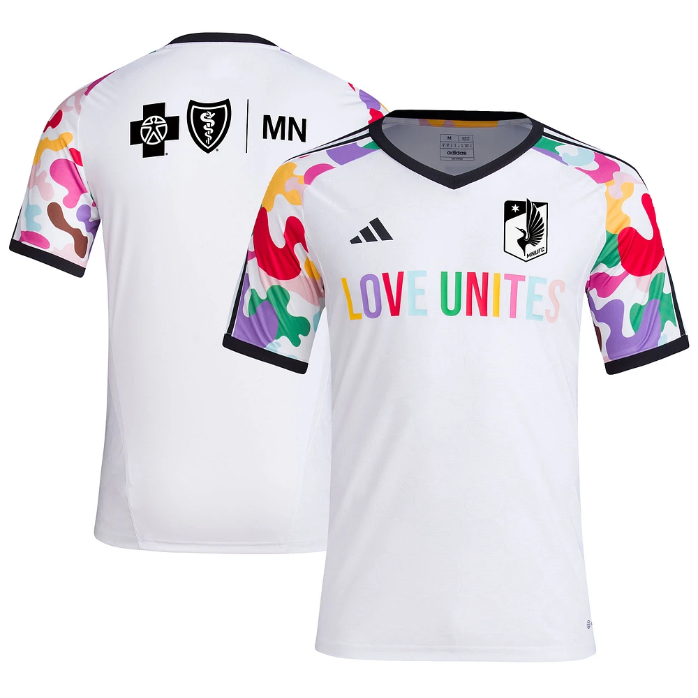 Men's adidas White Minnesota United FC 2023 Pride Pre-Match Top