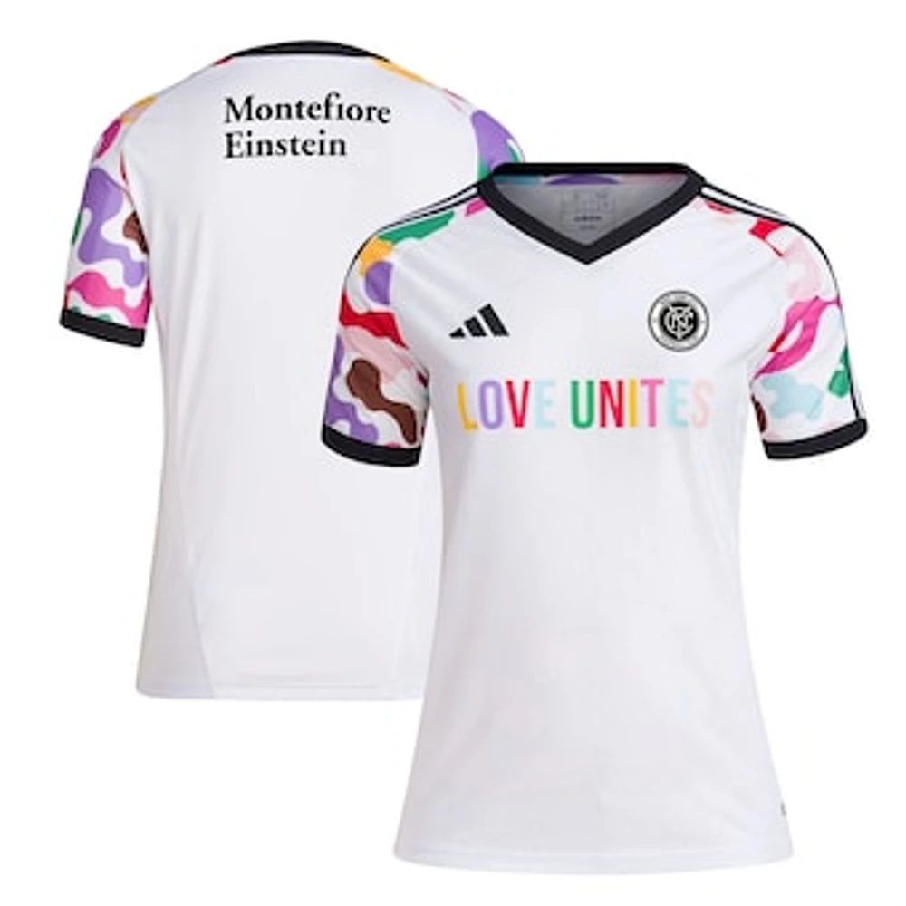 Women's adidas White New York City FC 2023 Pride Pre-Match Top