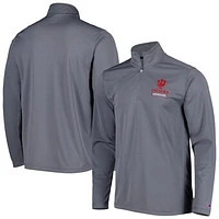 Men's Champion Gray Indiana Hoosiers Textured Quarter-Zip Jacket