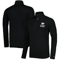 Men's Champion Black Kansas State Wildcats Textured Quarter-Zip Jacket