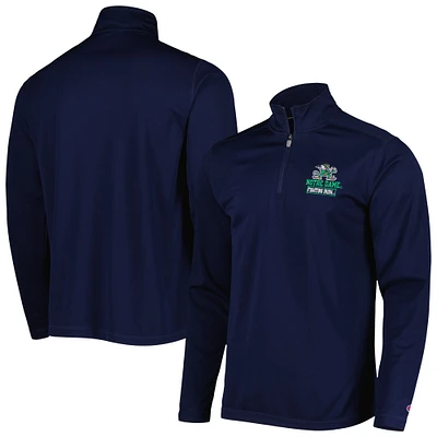 Men's Champion Navy Notre Dame Fighting Irish Textured Quarter-Zip Jacket