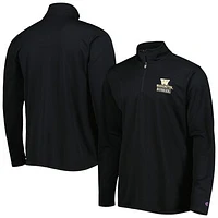 Men's Champion Black Washington Huskies Textured Quarter-Zip Jacket