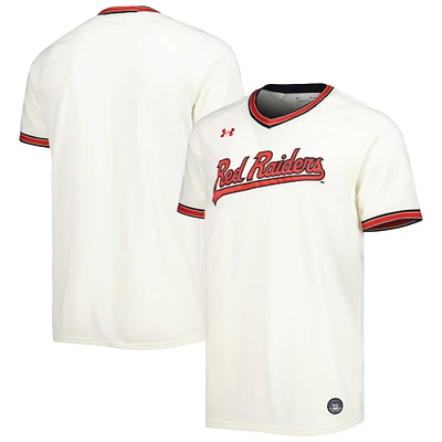 Men's Under Armour Cream Texas Tech Red Raiders Replica Baseball Jersey