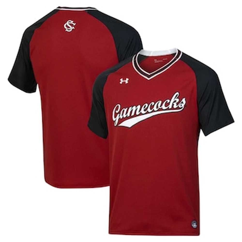 Men's Under Armour Garnet South Carolina Gamecocks Softball V-Neck Jersey