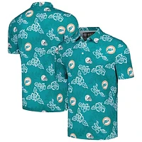 Men's Reyn Spooner Aqua Miami Dolphins Throwback Pua Performance Polo