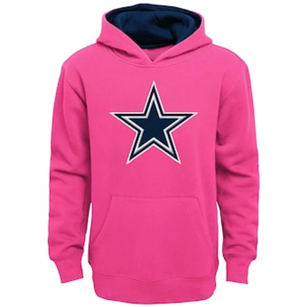 Girls Youth Pink Dallas Cowboys Prime Pullover Hoodie