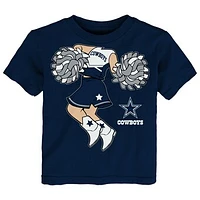 Girls Toddler Navy Dallas Cowboys Cheerleader T-Shirt