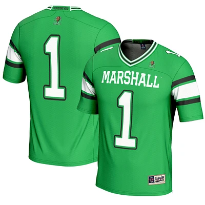 Youth GameDay Greats #1 Kelly Green Marshall Thundering Herd Endzone Football Jersey