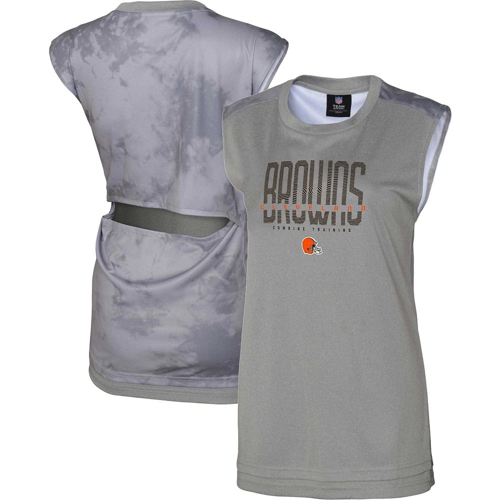 Women's Gray Cleveland Browns No Sweat Tank Top