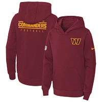 Youth Nike Burgundy Washington Commanders 2023 Sideline Club Fleece Pullover Hoodie