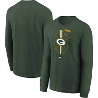 Youth Green Green Bay Packers Icon Cotton Long Sleeve T-Shirt