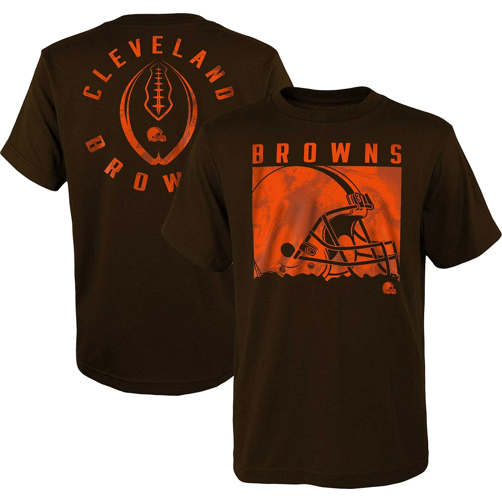 Youth Brown Cleveland Browns Liquid Camo Logo T-Shirt