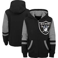 Preschool Black Las Vegas Raiders Stadium Color Block Full-Zip Hoodie