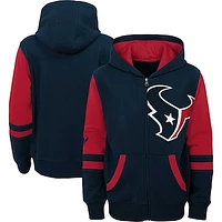 Preschool Navy Houston Texans Stadium Color Block Full-Zip Hoodie