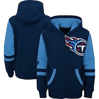 Preschool Navy Tennessee Titans Stadium Color Block Full-Zip Hoodie