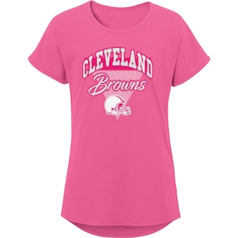 Girls Youth Pink Cleveland Browns Playtime Dolman T-Shirt