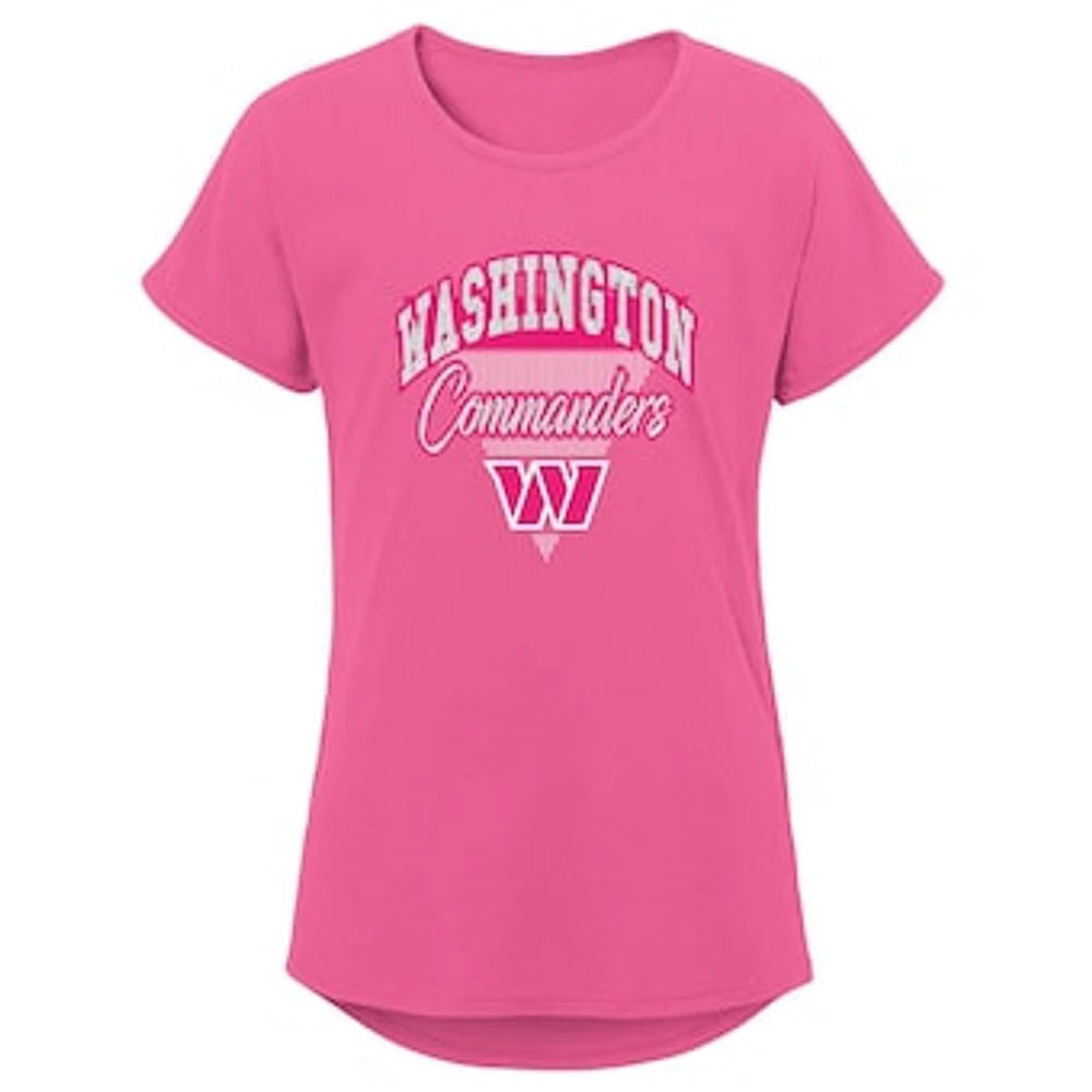 Girls Youth Pink Washington Commanders Playtime Dolman T-Shirt