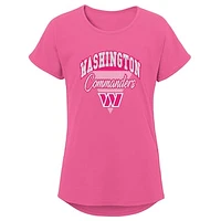 Girls Youth Pink Washington Commanders Playtime Dolman T-Shirt