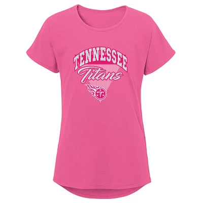 Girls Youth Pink Tennessee Titans Playtime Dolman T-Shirt