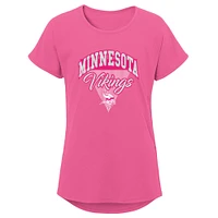 Girls Youth Pink Minnesota Vikings Playtime Dolman T-Shirt