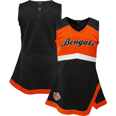 Girls Infant Black Cincinnati Bengals Cheer Captain Jumper Dress