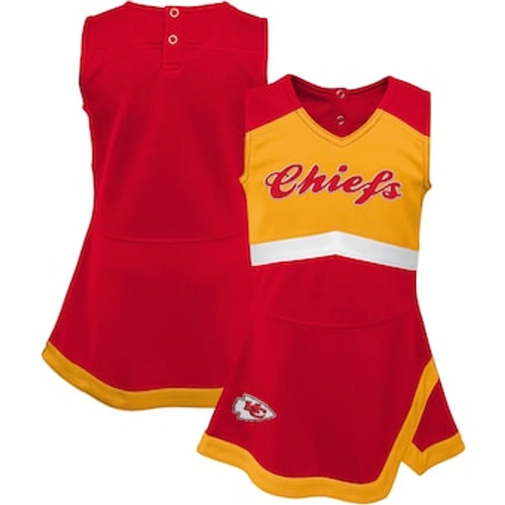 Girls Infant Red Kansas City Chiefs Cheer Captain Jumper Dress