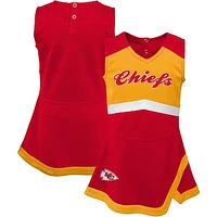 Girls Infant Red Kansas City Chiefs Cheer Captain Jumper Dress