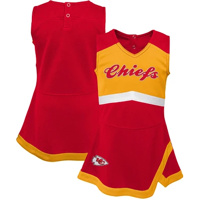 Girls Infant Red Kansas City Chiefs Cheer Captain Jumper Dress