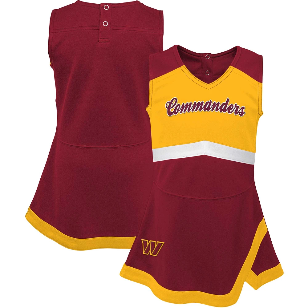 Girls Infant Burgundy Washington Commanders Cheer Captain Jumper Dress