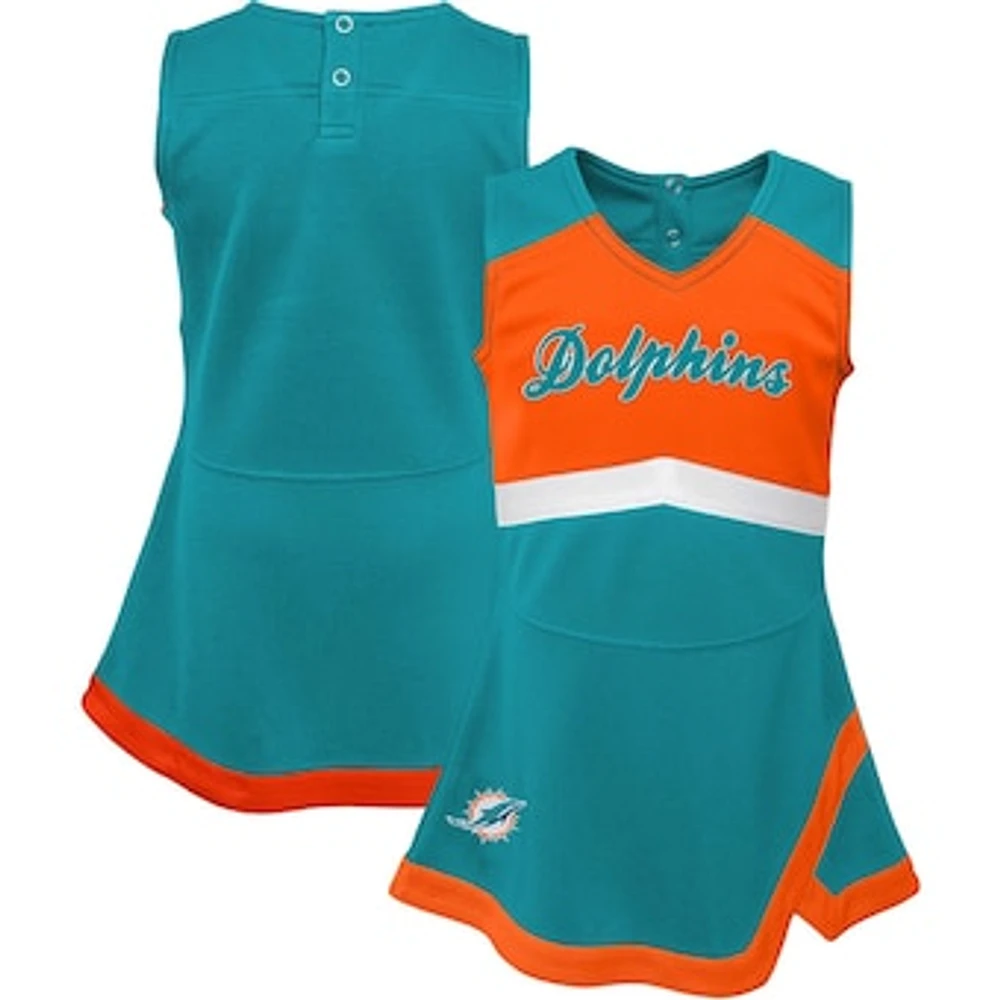 Girls Infant Aqua Miami Dolphins Cheer Captain Jumper Dress