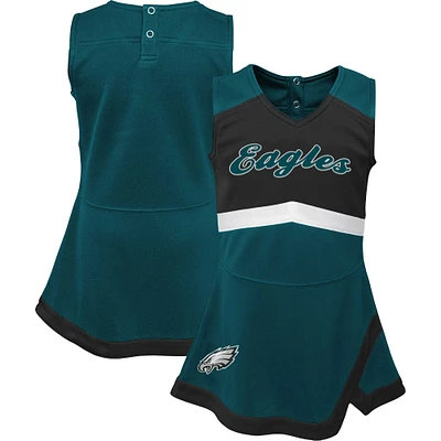 Girls Infant Green Philadelphia Eagles Cheer Captain Jumper Dress