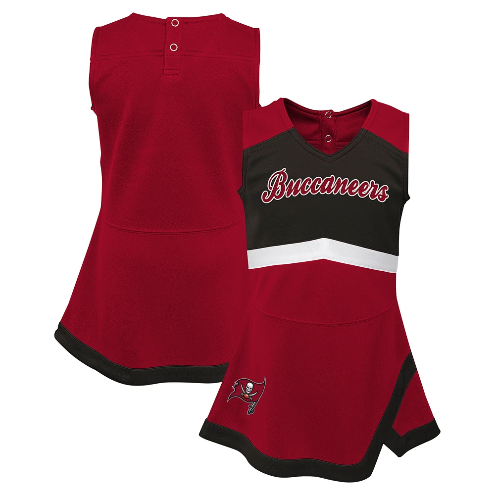 Girls Toddler Red Tampa Bay Buccaneers Cheer Captain Dress with Bloomers