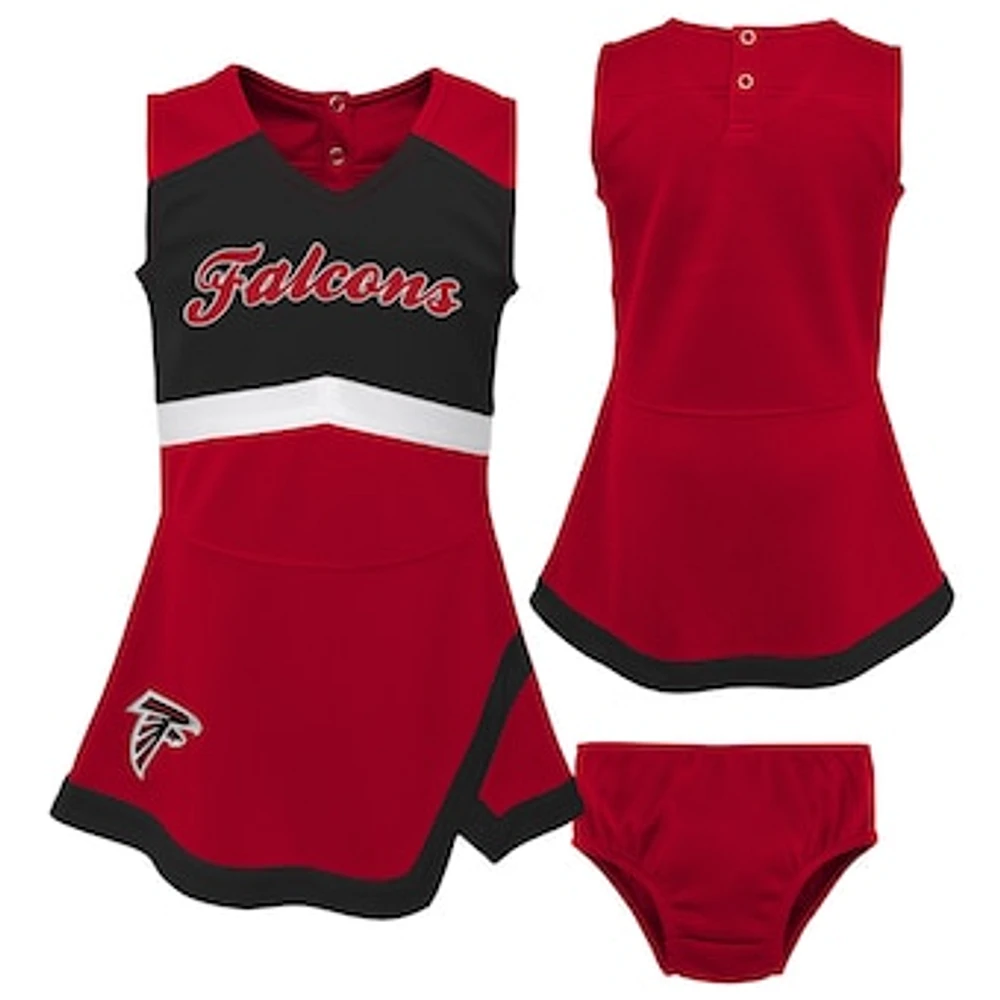 Girls Toddler Red Atlanta Falcons Cheer Captain Dress with Bloomers