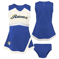 Girls Toddler Royal Los Angeles Rams Cheer Captain Dress with Bloomers